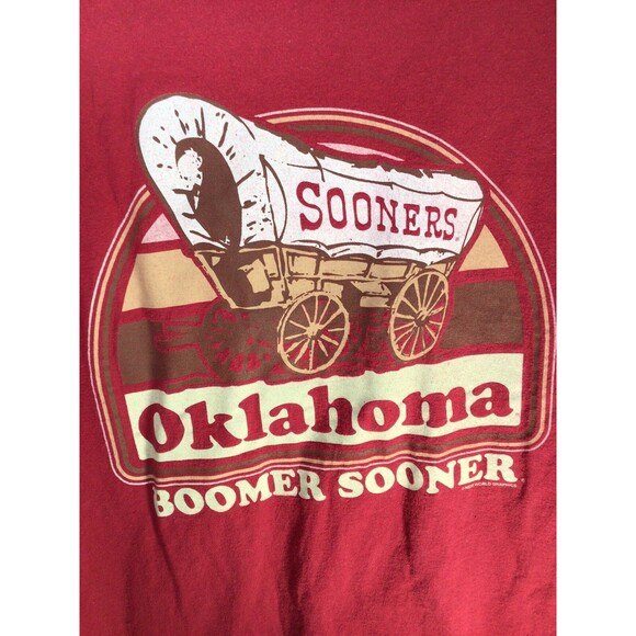 Oklahoma Sooners OU Boomer Sooner Wagon Large Red T-Shirt - Picture 11 of 15
